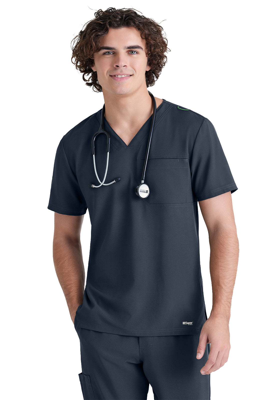 Men's Piped V-Neck Journey Top - GSST179 - Steel