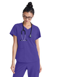 Women's Two-Pocket V-Neck Rhythm Scrub Top - GSST180 - New Grape
