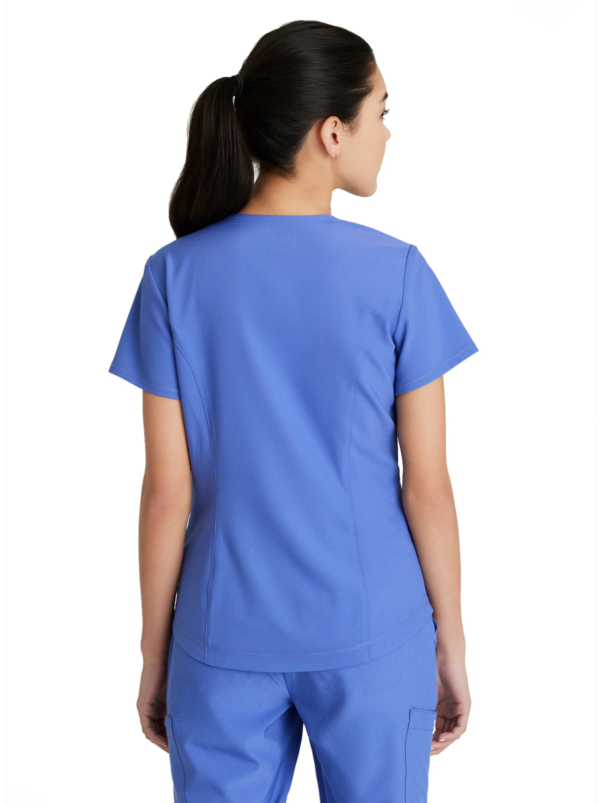 Women's Two-Pocket Piped V-Neck Rhythm Scrub Top - GSST180 - Vivid Lapis