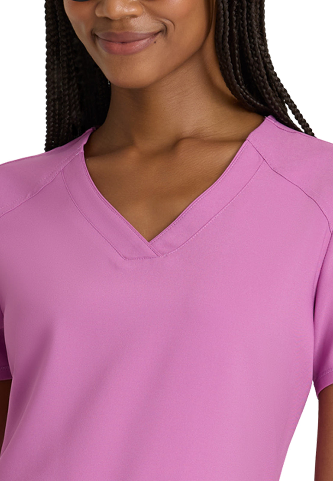 Women's Two-Pocket Piped V-Neck Rhythm Scrub Top - GSST180 - Twilight Mauve