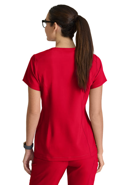 Women's Banded-V-Neck Sway Tuck-In Scrub Top - GSST181 - True Red