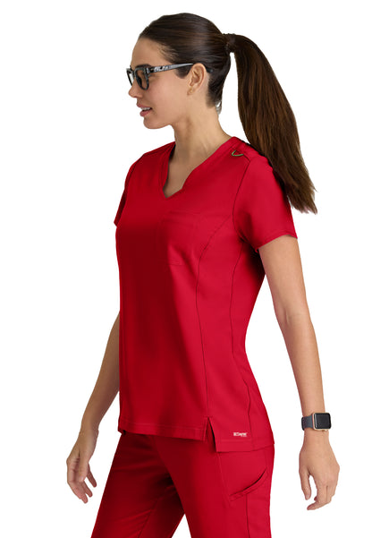 Women's Banded-V-Neck Sway Tuck-In Scrub Top - GSST181 - True Red