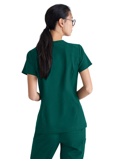 Women's Banded-V-Neck Sway Tuck-In Scrub Top - GSST181 - Hunter Green