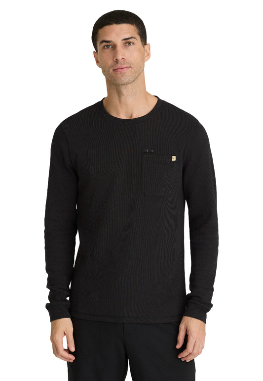 Men's One-Pocket Nomad Waffle Knit Top - GSST256 - Black