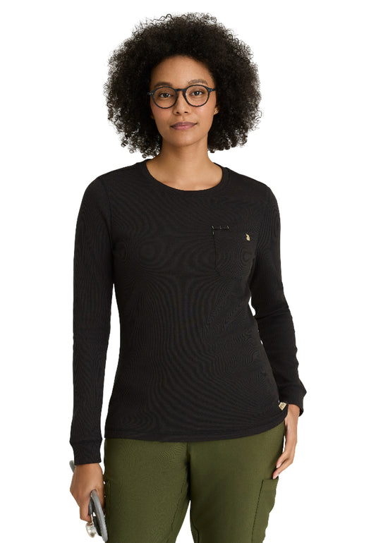 Women's One Pocket Wanderlust Classic Fit Scrub Top - GSST257 - Black