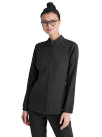 Women's Three-Pocket Virtue Warm-Up Scrub Jacket - GSSW886 - Black
