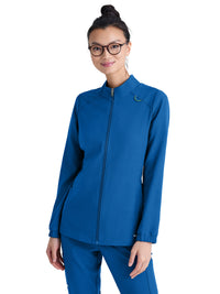 Women's Three-Pocket Virtue Warm-Up Scrub Jacket - GSSW886 - New Royal