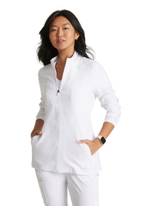 Women's Three-Pocket Virtue Warm-Up Scrub Jacket - GSSW886 - White