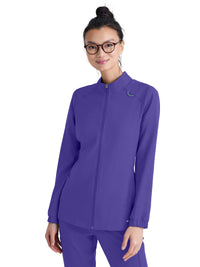 Women's Three-Pocket Virtue Warm-Up Scrub Jacket - GSSW886 - New Grape