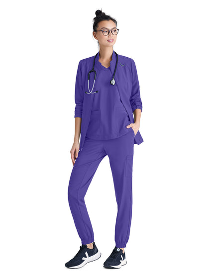 Women's Three-Pocket Virtue Scrub Jacket - GSSW886 - New Grape