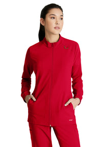 Women's Three-Pocket Virtue Warm-Up Scrub Jacket - GSSW886 - True Red