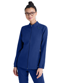 Women's Three-Pocket Virtue Warm-Up Scrub Jacket - GSSW886 - Indigo (Navy)