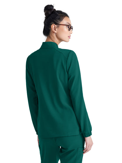 Women's Three-Pocket Virtue Scrub Jacket - GSSW886 - Hunter Green