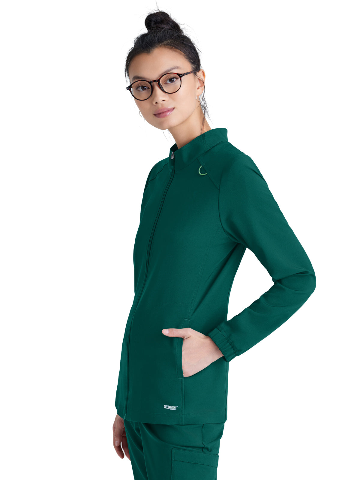 Women's Three-Pocket Virtue Scrub Jacket - GSSW886 - Hunter Green