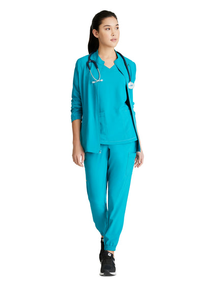 Women's Three-Pocket Virtue Scrub Jacket - GSSW886 - Teal