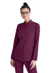 Women's Three-Pocket Virtue Warm-Up Scrub Jacket - GSSW886 - Wine