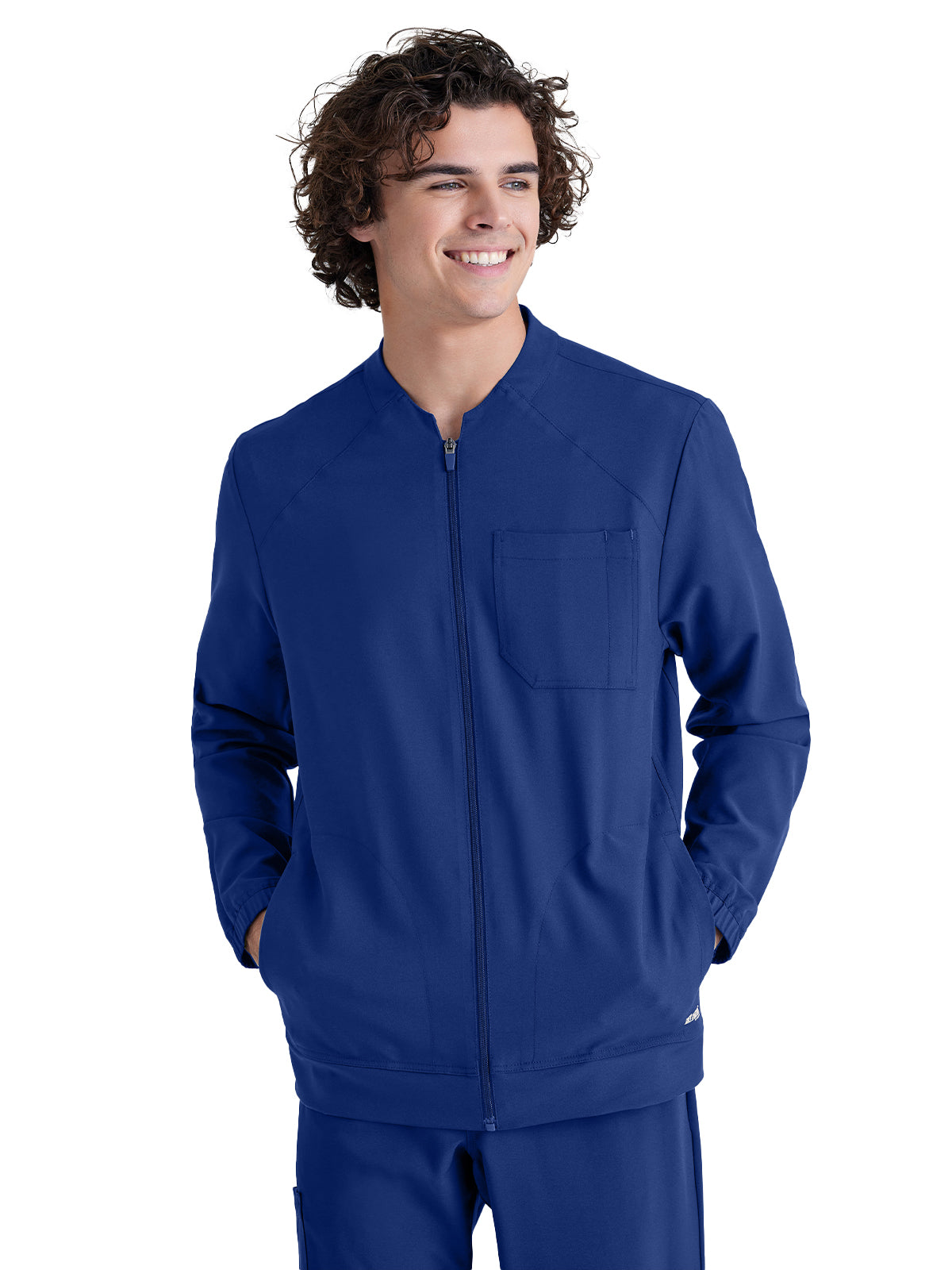 Men's Three-Pocket Banded Collar Cycle Jacket - GSSW887 - Indigo (Navy)