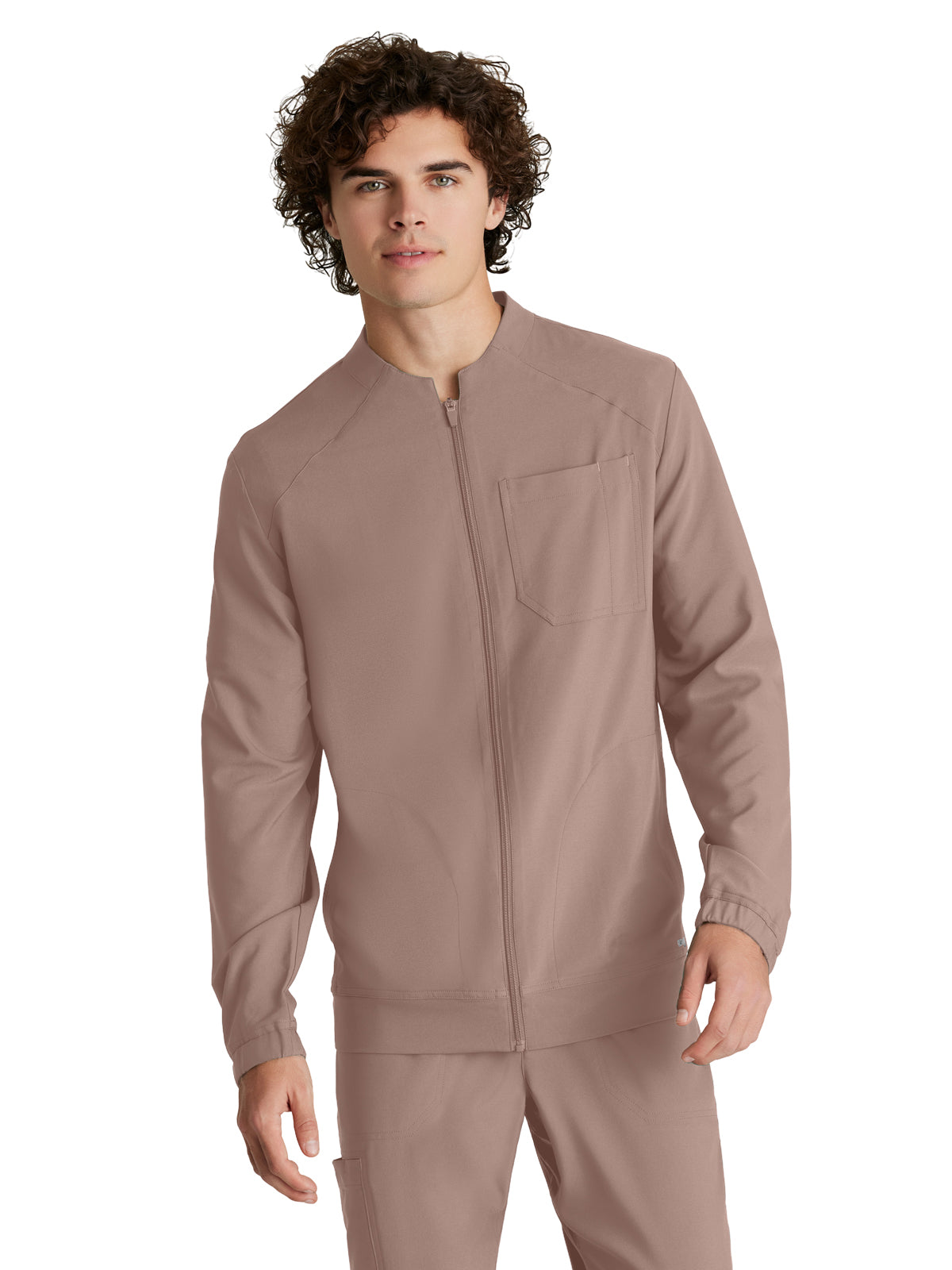 Men's Three-Pocket Cycle Warm Up Scrub Jacket - GSSW887 - Driftwood