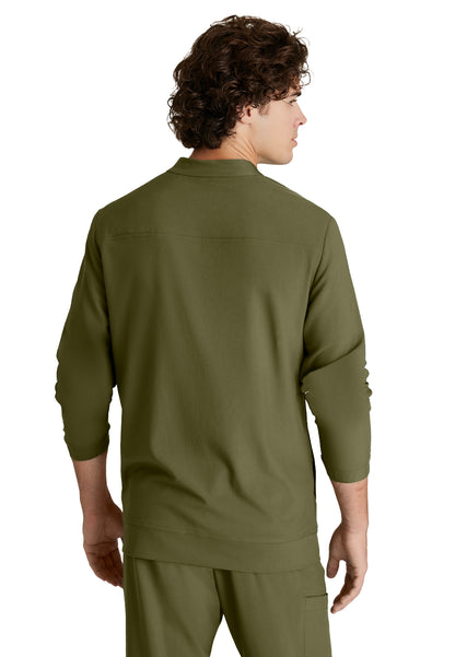 Men's Three-Pocket Banded Collar Cycle Scrub Jacket - GSSW887 - Fern