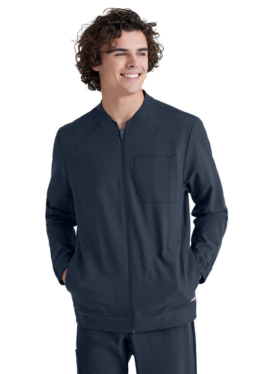 Men's Three-Pocket Cycle Warm Up Scrub Jacket - GSSW887 - Steel