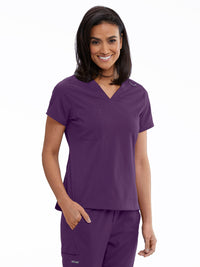 Women's One-Pocket Bree Tuck-In Scrub Top - GVST028 - Eggplant