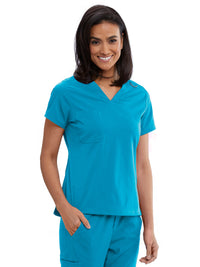 Women's One-Pocket Bree Tuck-In Scrub Top - GVST028 - Blue Sky