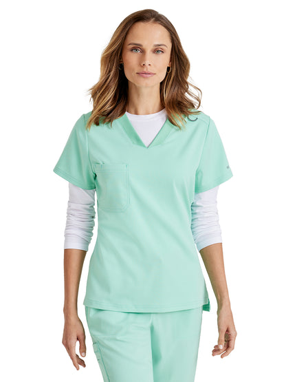 Women's One-Pocket Bree Tuck-In Scrub Top - GVST028 - Mint Kiss