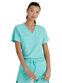 Women's One-Pocket Bree Tuck-In Scrub Top - GVST028 - Tropical Tide