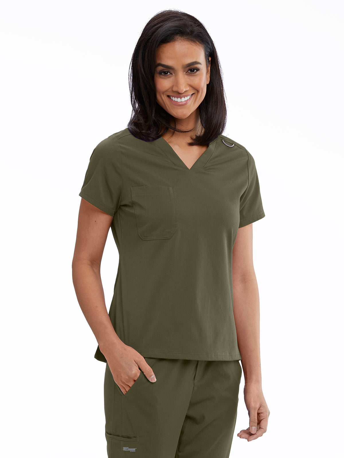 Women's One-Pocket Bree Tuck-In Scrub Top - GVST028 - Olive