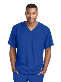 Men's One-Pocket V-Neck Structure Scrub Top - SK0112 - Galaxy
