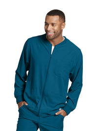 Men's Three-Pocket Zip-Up Structure Warm-Up Scrub Jacket - SK0408 - Bahama