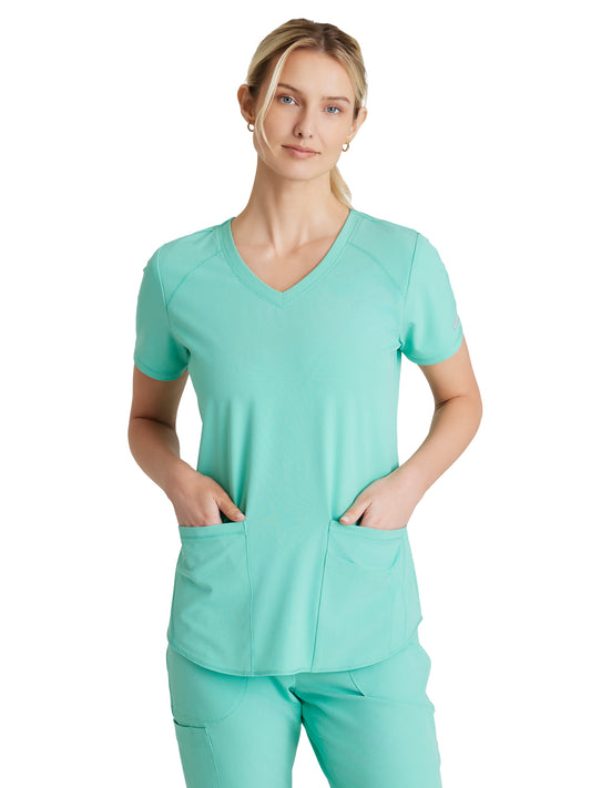 Women's V-Neck Top - SK101 - Light Jade