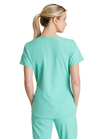 Women's V-Neck Top - SK101 - Light Jade