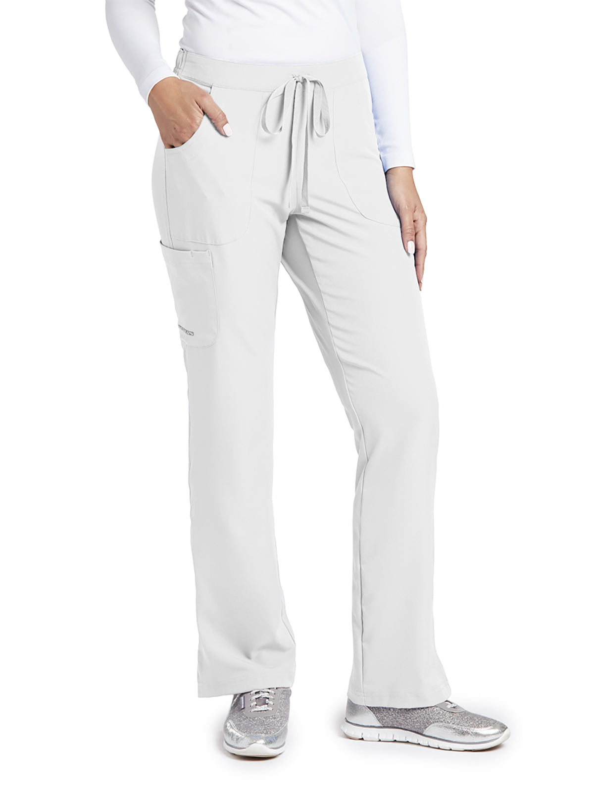 Women's Three-Pocket Fit & Flare Reliance Scrub Pant - SK201 - White