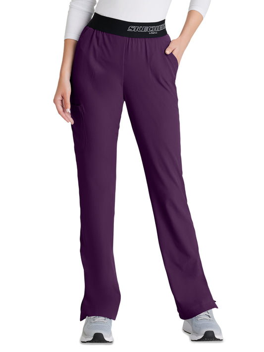Women's Three-Pocket Straight Leg Breeze Scrub Pant - SK202 - Eggplant