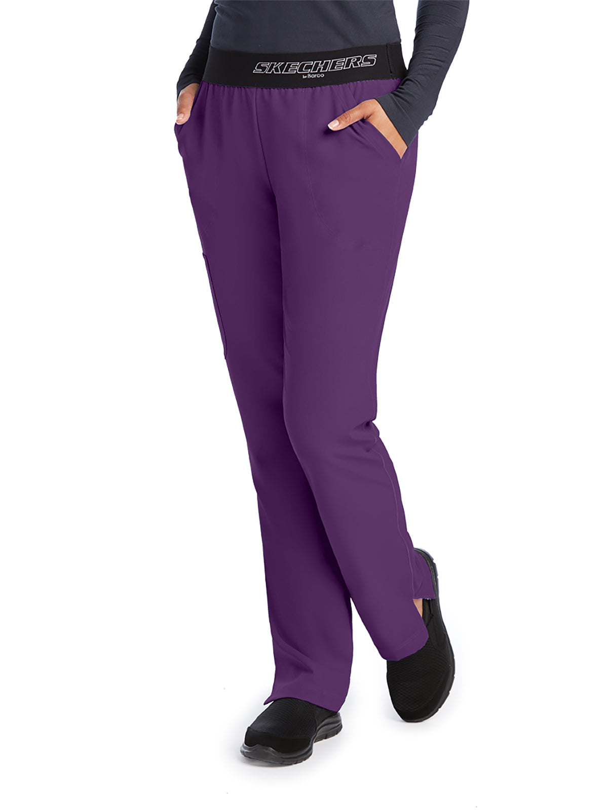 Women's Three-Pocket Straight Leg Breeze Scrub Pant - SK202 - Eggplant