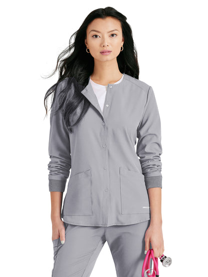 Women's Two-Pocket Snap-Front Stability Warm-Up Scrub Jacket - SK401 - Moonstruck