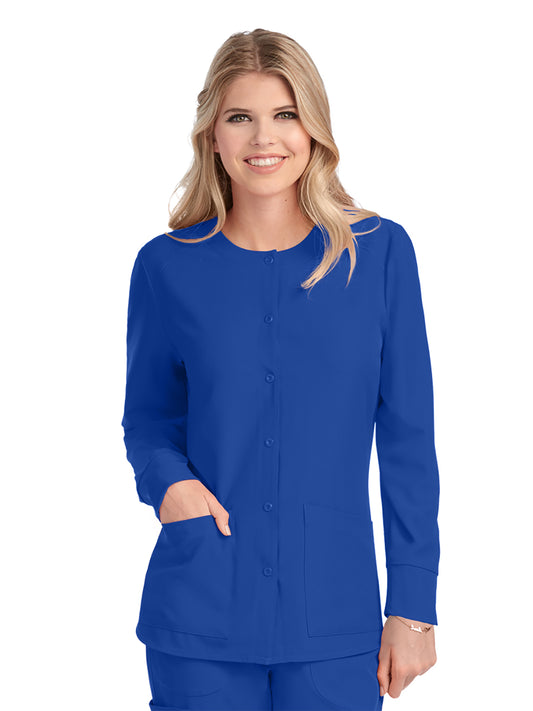 Women's Two-Pocket Snap-Front Stability Warm-Up Scrub Jacket - SK401 - Galaxy