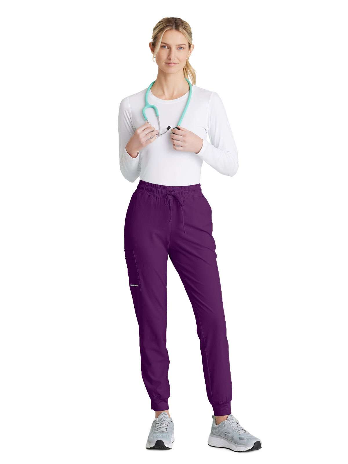 Women's Drawcord Waistband Pant - SKP552 - Eggplant