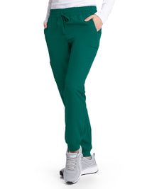 Women's Four-Pocket Low-Rise Theory Jogger Scrub Pant - SKP552 - Hunter Green