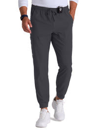 Men's Three-Pocket Drawcord and Zip-Fly Structure Jogger Scrub Pant - SKP572 - Pewter