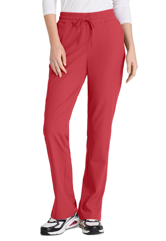 Women's 6 Pocket Elastic Waist Tapered Pant - SKP623 - True Red