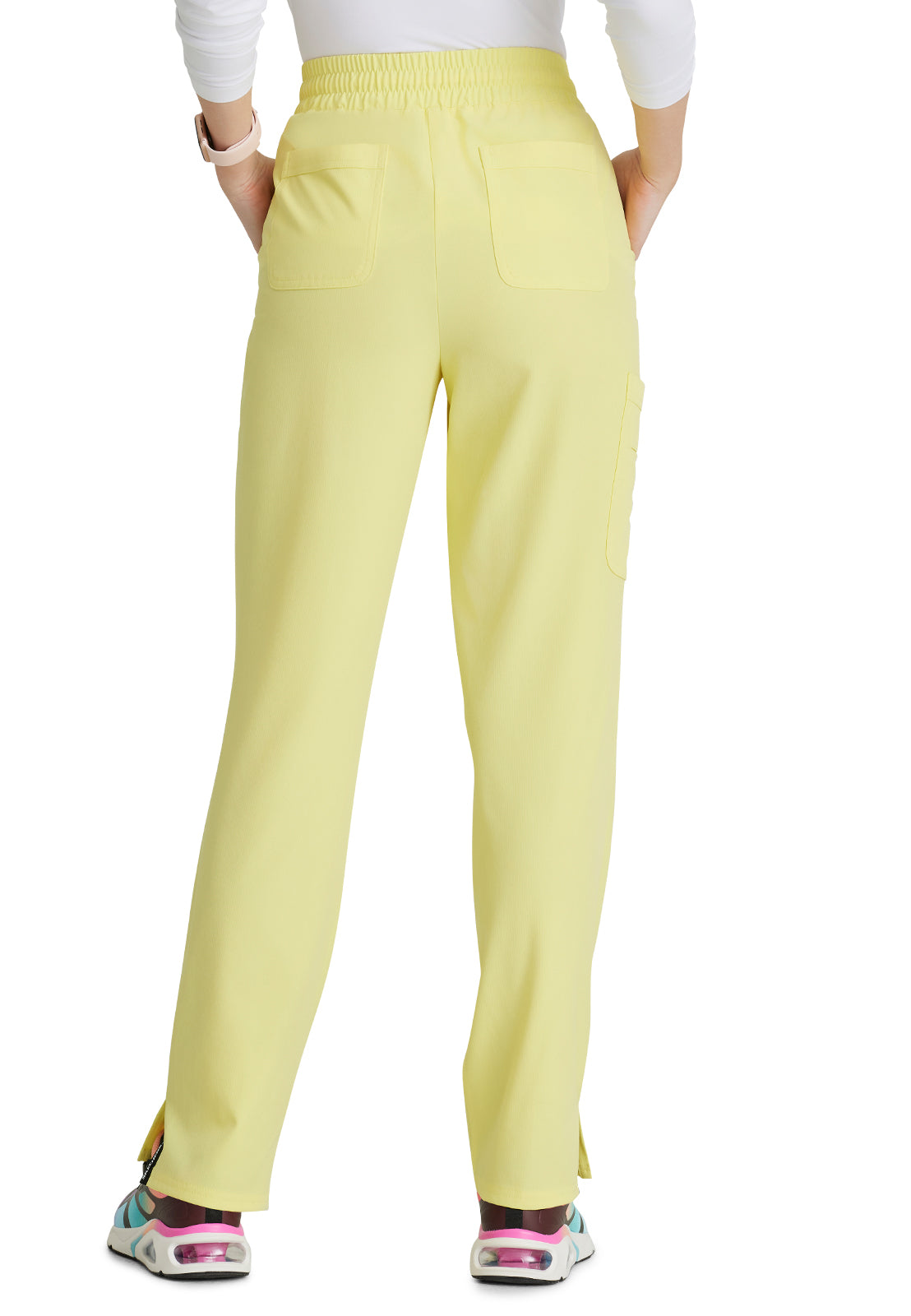 Women's 6 Pocket Elastic Waist Tapered Pant - SKP623 - Lemon Glow