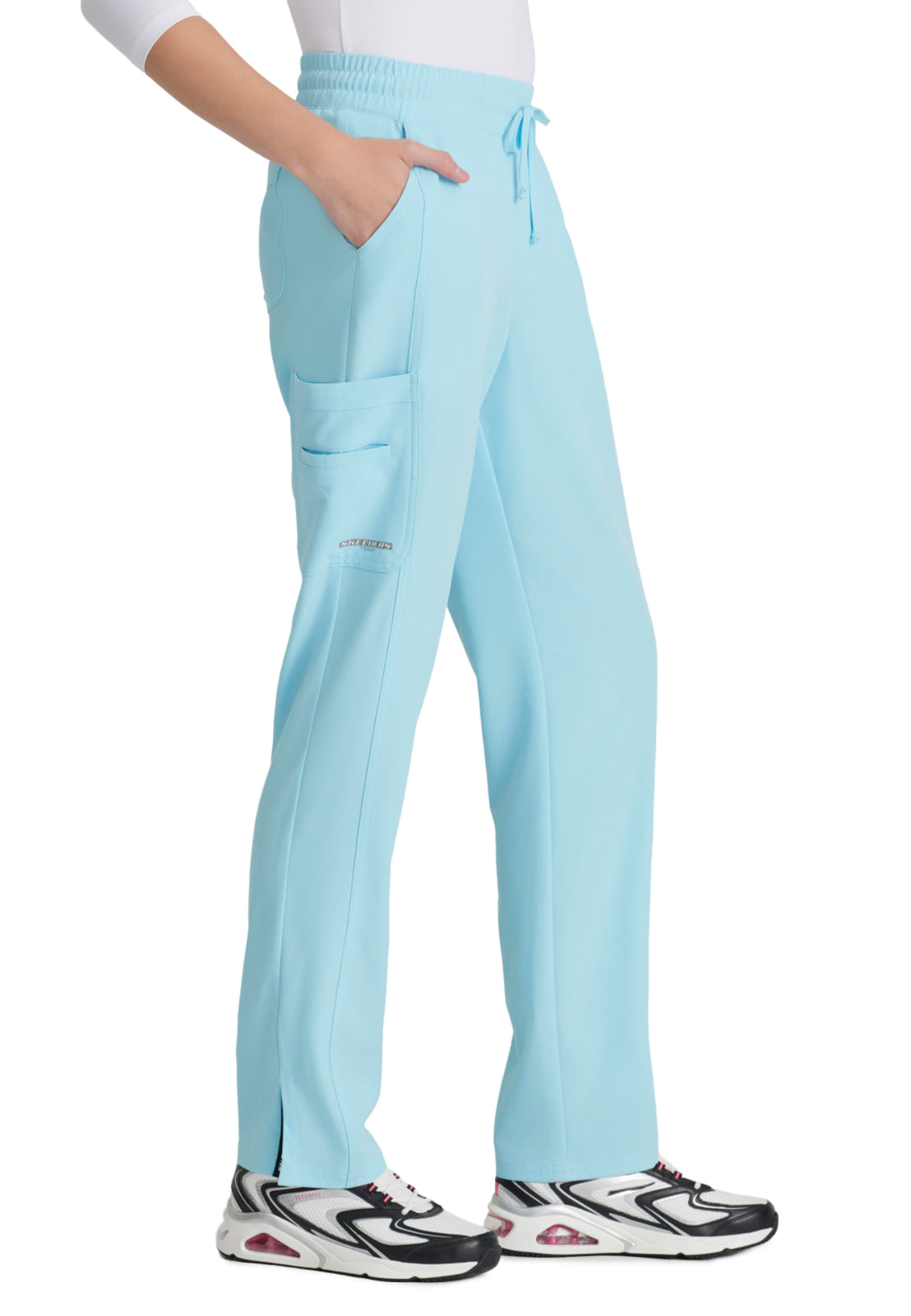 Women's 6 Pocket Elastic Waist Tapered Pant - SKP623 - Poolside Blue