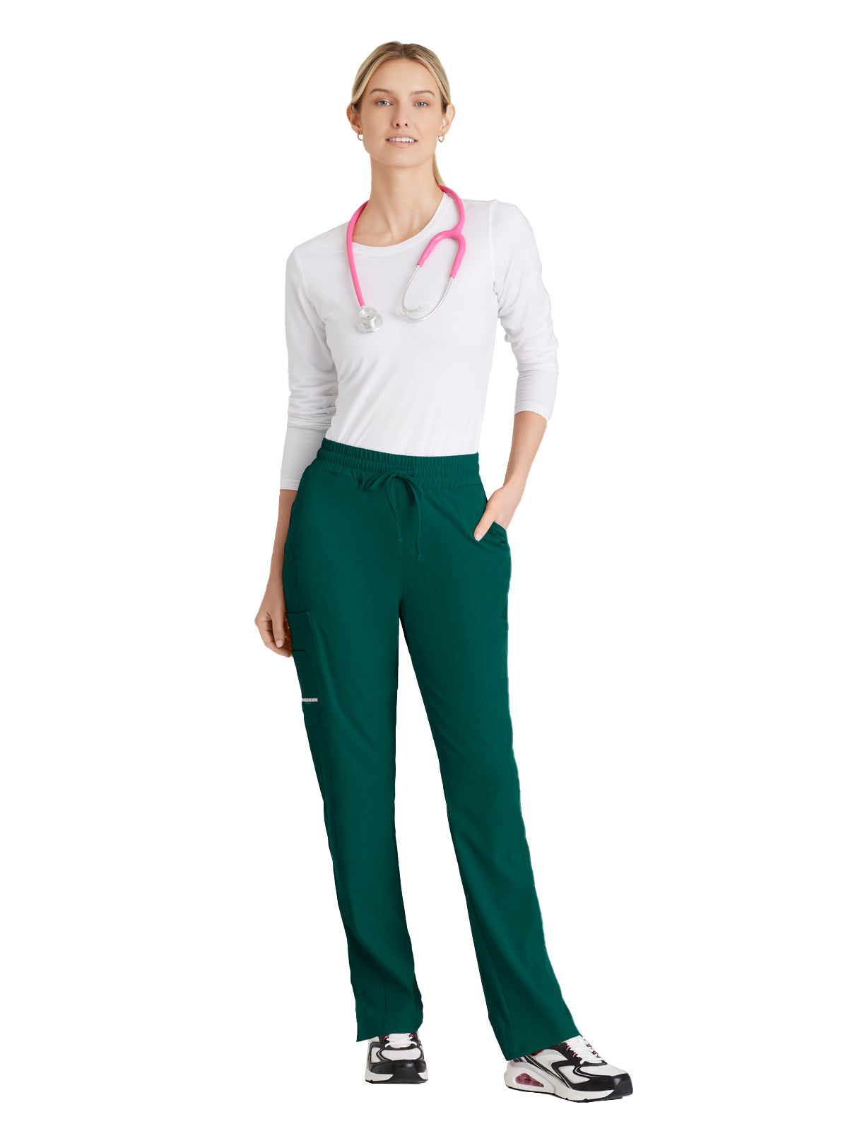 Women's 6 Pocket Elastic Waist Tapered Pant - SKP623 - Hunter Green