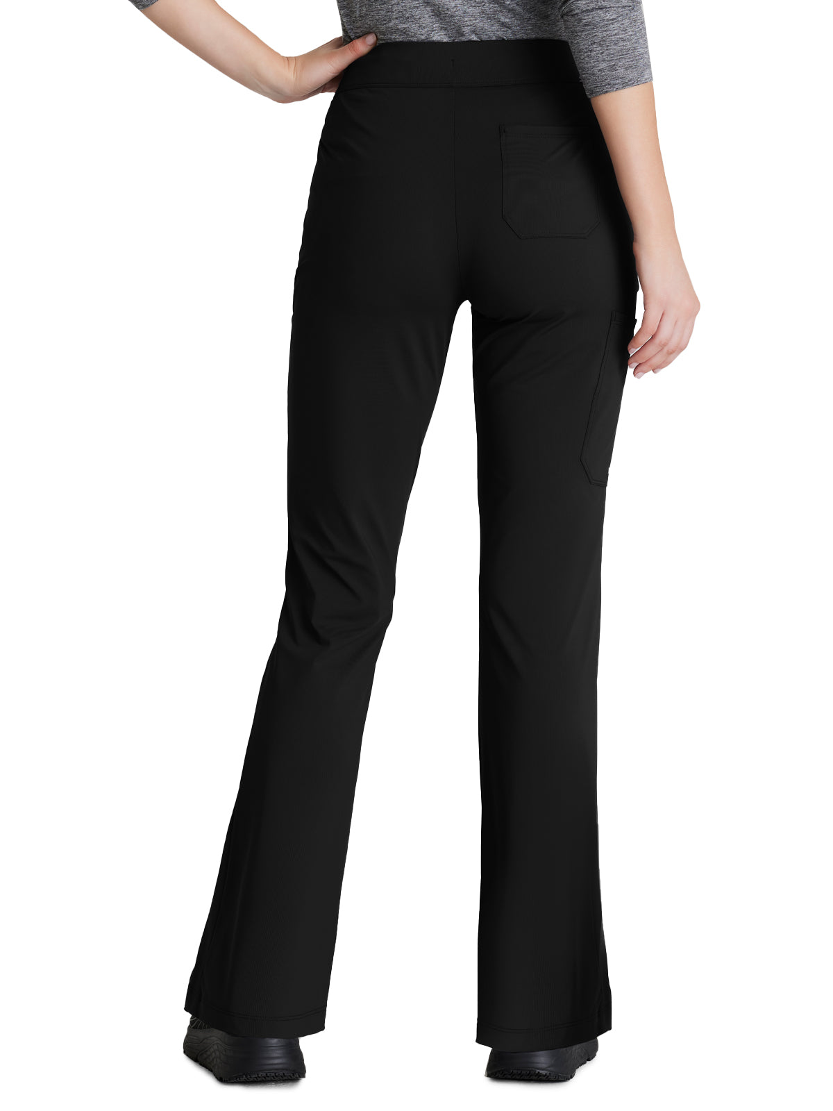 Women's 4 Pocket Fit and Flare Glide Scrub Pant - SKP656 - Black