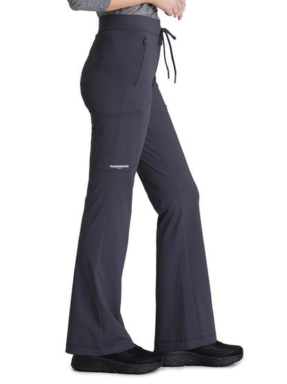 Women's 4 Pocket Fit and Flare Glide Scrub Pant - SKP656 - Pewter