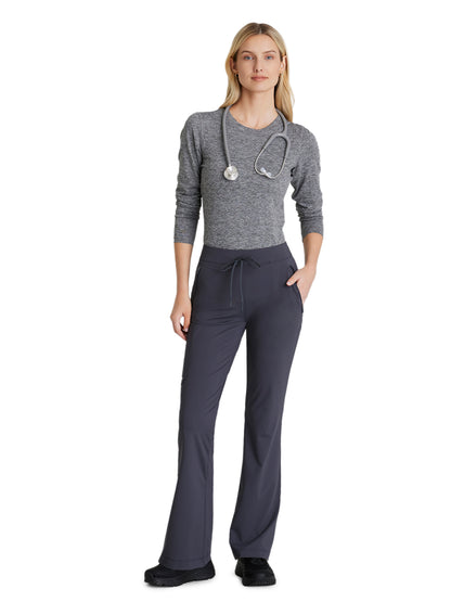 Women's 4 Pocket Fit and Flare Glide Scrub Pant - SKP656 - Pewter