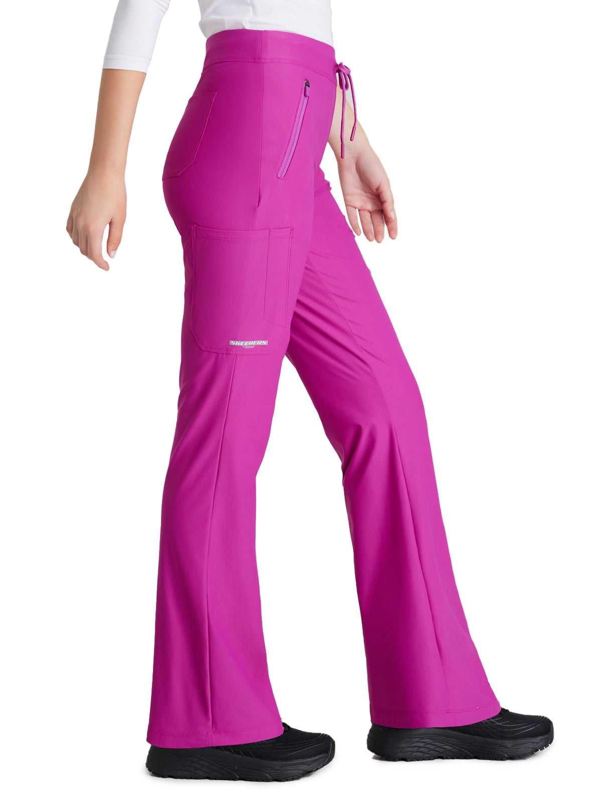 Women's 4 Pocket Fit and Flare Glide Scrub Pant - SKP656 - Deep Magenta