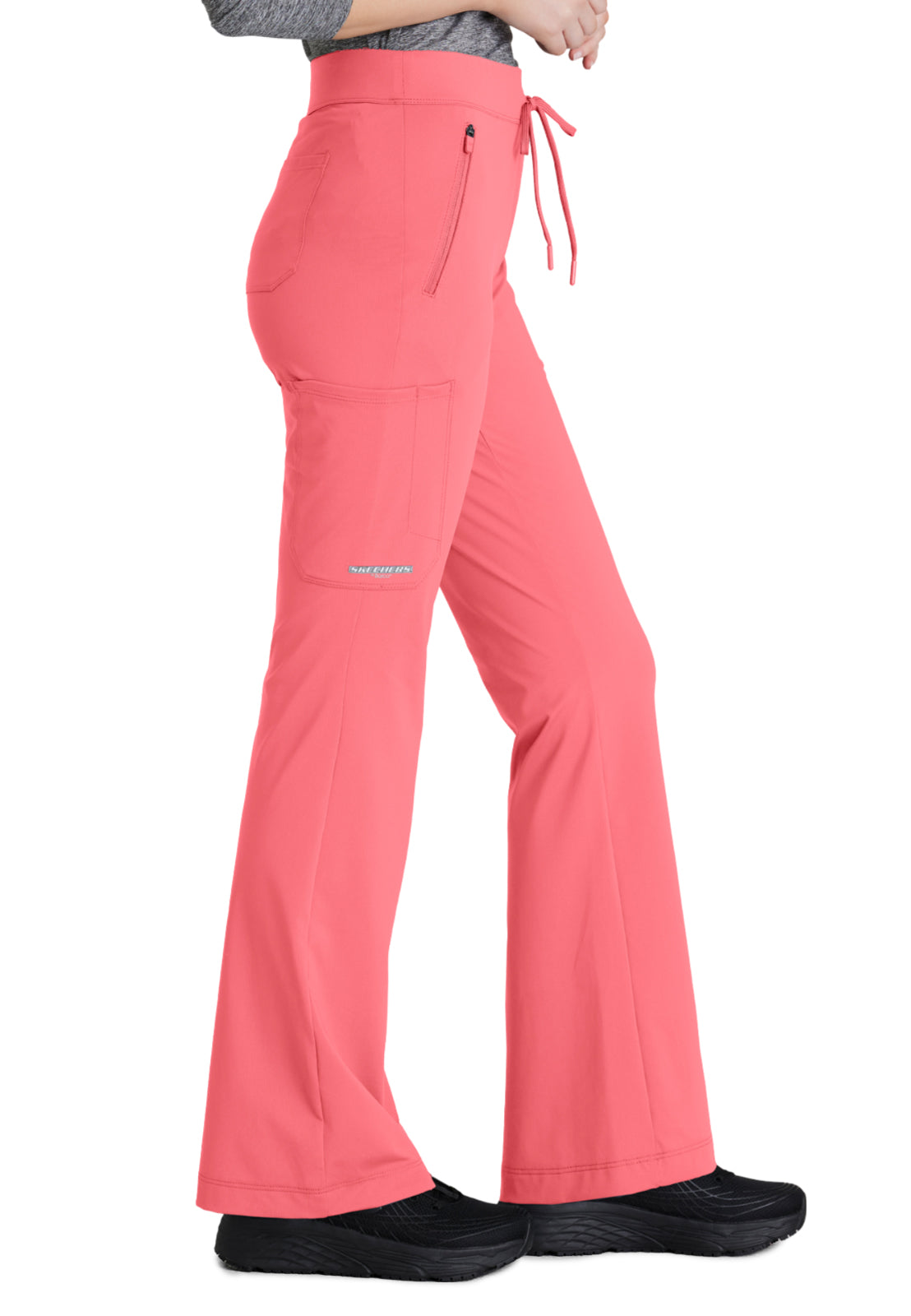 Women's 4 Pocket Fit and Flare Glide Scrub Pant - SKP656 - Punch Pink